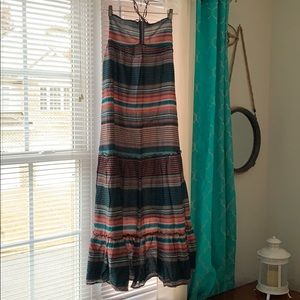 Roxy Tiered Strapless Maxi Boho Dress